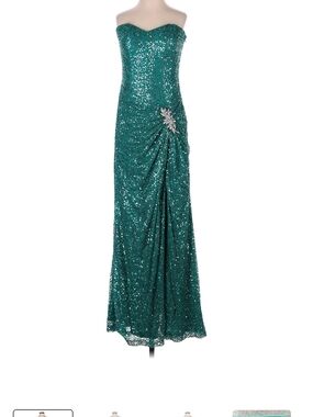 La Femme Rare Maxi Prom Dress With Brooch